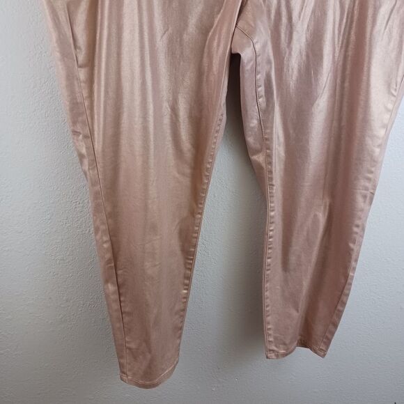 Lane Bryant Mid Rise Super stretch skinny Metallic Rose Gold jeans 28 - Picture 4 of 8